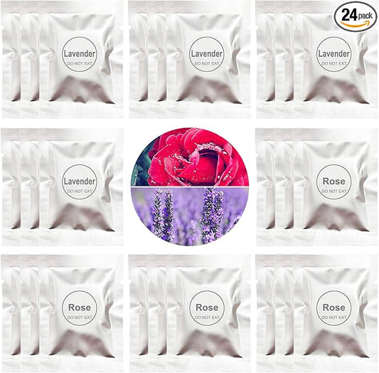 24 Pack Lavender & Rose Car Air Freshener Refills, Car Air Vent Clip Freshener Replacement Pads, Solid Fragrance Scent Refill Tablets