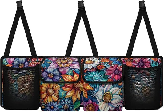 Car Trunk Hanging Organizer with with Adjustable Straps, Mandala Flower Car Trunk Organizer Storage, It Easy to Find Things, Make the Trunk of Your Car Look Neat and Tidy