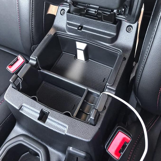TACOBRO Center Console Organizer Compatible with Jeep Wrangler JL & JLU 2018 2019-2024 2025 2026 Accessories, Gladiator JT Truck 2020 2021 2022 2023-2026 Insert Tray Armrest Storage Box, Black