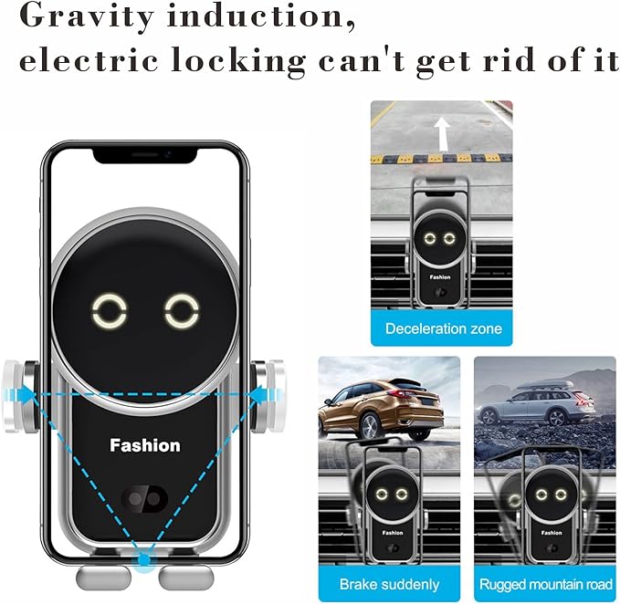 Cell phone holder wireless car charger,15W Auto Clamping Phone holders for your car fit for iPhone 16 15 14 13 12 Mini Pro Max 11 XR, Samsung Galaxy S24 Ultra S23 S22 S21+ Note 20 (Red)