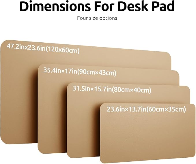 YSAGi Leather Desk Protector, Office Mat, Large Mouse Pad, Non-Slip PU Leather