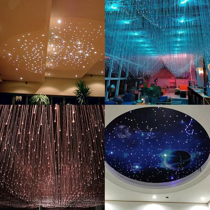 Ultra-Bright PMMA Plastic End Glow Optical Fiber Light for Fiber Optic Star Ceiling Light lamp Starlight Headliner kit for car Home(0.098in diameter/820ft Per roll)