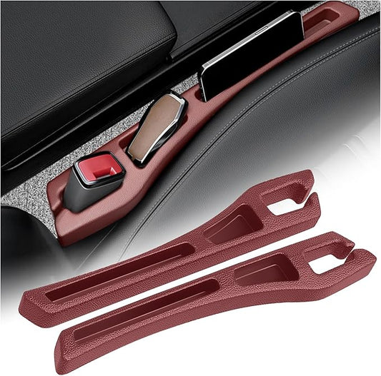 2PCS Car Seat Gap Filler Organizer,Multifunctional Car Gap Filler Organizer Storages Phone Key Avoids Things Falling,Universal Car Blocker Between Seats Car Accessories(Red)