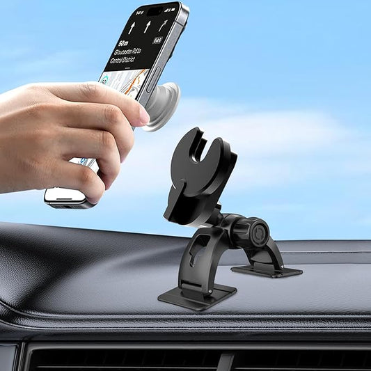 Car Phone Holder for Pop Socket, Dashboard Socket Grip Car Mount Dual Adhesive Base for Any Surfaces, Dash Sockets Phone Mount for Car, Works for iPhone Samsung All Smartphones with Pop Grip