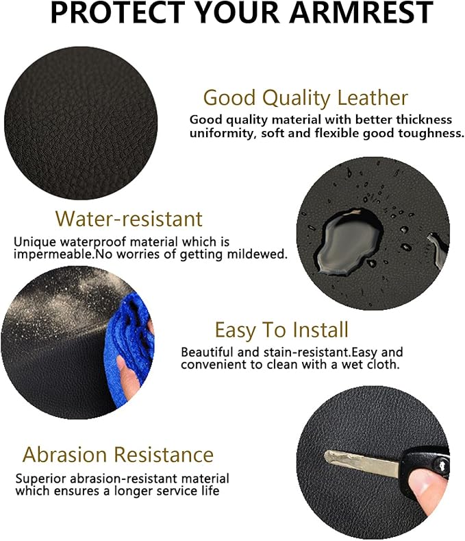 Compatible with Center Console Armrest Cover for Honda Accord 2013 2014 2015 2016 2017 Leather Arm Rest Storage Box Lids Cushion Protector Pad
