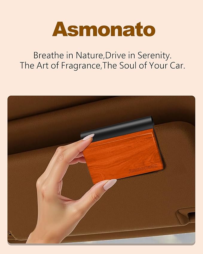 Car Air Freshener-The Original Wood Air Freshener for Visor Clip - Long Lasting Car Odor Eliminator and Scent Diffuser for Cabin, Truck & SUV-Includes 1 Metal Clips-Cabana
