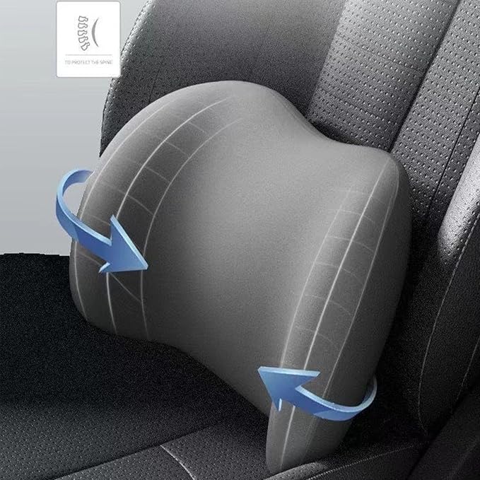 Ergonomic Car Seat Headrest & Lumbar Cushion, Ergonomic Car Seat Headrest Neck Rest Cushion Lumbar Support Pillow (Pink)