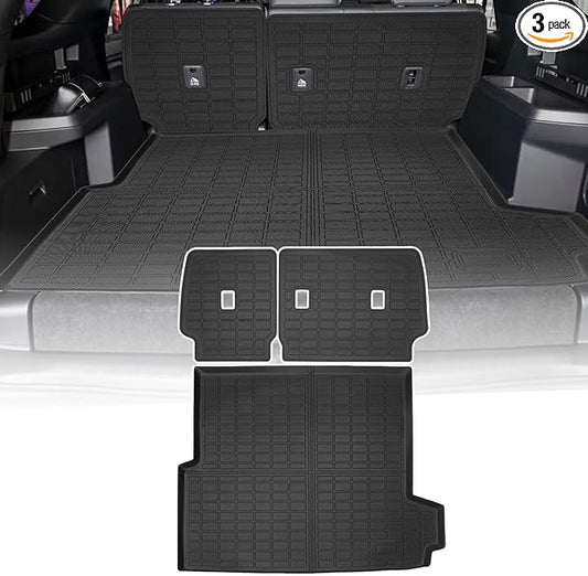 Cargo Liners Backrest Mat for Toyota 4Runner Hybrid Accessories 2025 2026 with Hook&Loop Rear Trunk Mat Rear Seat Back Cover Protector All Weather Anti-Slip Split Dog Liner 3 PCS