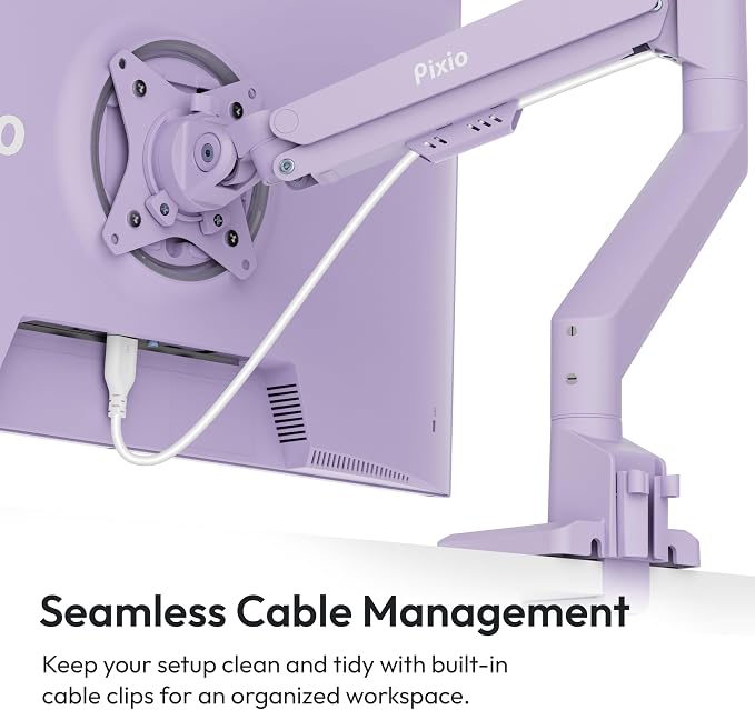 Pixio PS1S Wave Purple Single Monitor Arm Stand Desk Mount