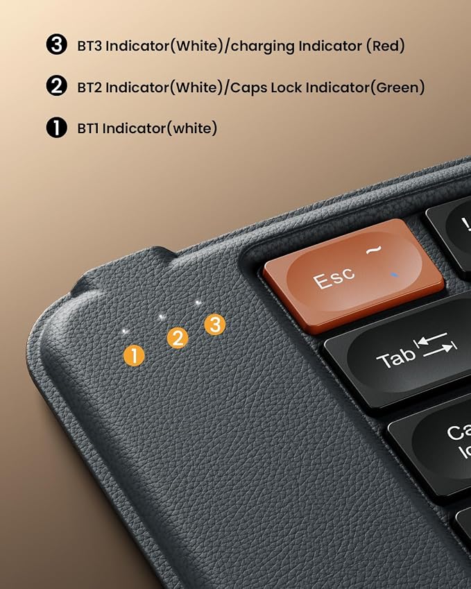 ProtoArc Ergonomic Foldable Keyboard, XK03 Split Folding Bluetooth Keyboard