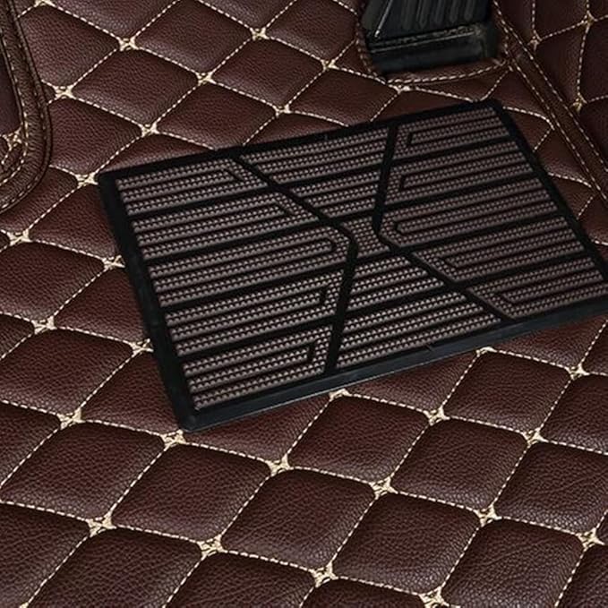Car Floor Mats for 99% Cars, Trucks and SUVs Full Coverage Pads Protection Non-Slip Leather Floor Liners (Red)