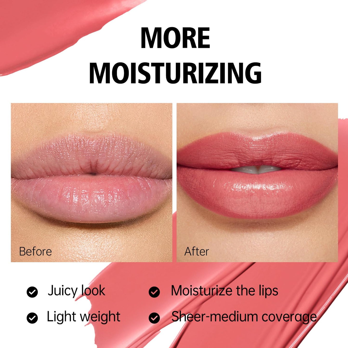MAKI YIKA Moisture Purple Lipstick for Women Hydrate Lip Gloss for Dry Cracked Lips Weightless Glossy Lip Color Juicy Finish,MA068 Rose Love