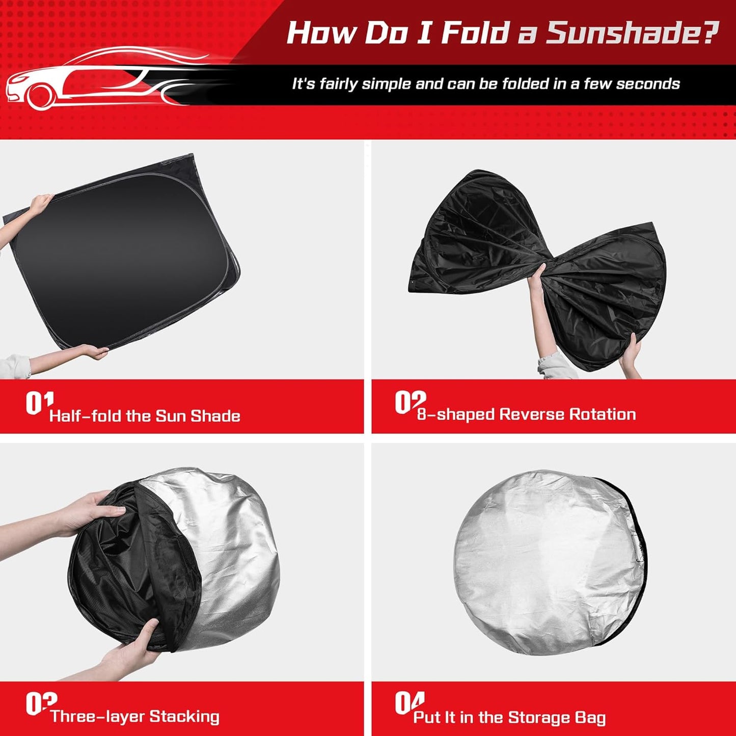ARISMOTOR Windshield Sun Shade for Toyota Prius/Prius Prime Hatchback 2023-2025, Custom Fit Foldable Front Window Sunshade Sun Visor Protector, Block UV Rays Keep Your Car Cooler
