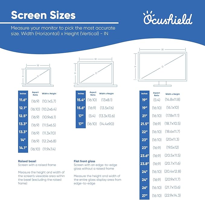 Ocushield 13.3” Anti Blue Light Screen Protector