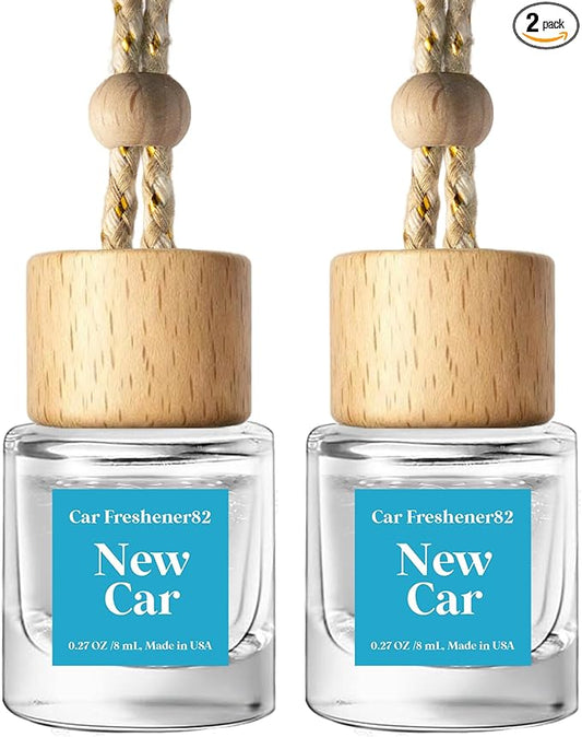 C Classy Hanging Car Air Freshener 2 Pack, New Car Essential Oil Diffuser, Long-Lasting Fragrance, Cute Glass Bottle Car Accessories for Women & Men, Made in USA