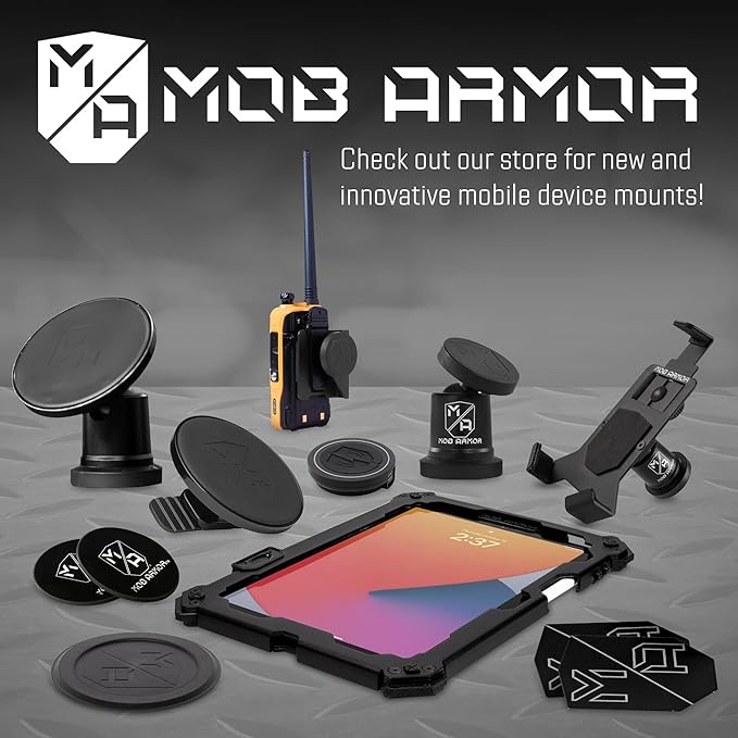 Mob Armor MobNetic Maxx MS - MagSafe Compatible Car Phone Mount w/ 90º Tilt, 360º Rotation & Durable Aluminum Build, Magnetic Holder for iPhone & Android Devices, USA Assembled - Black