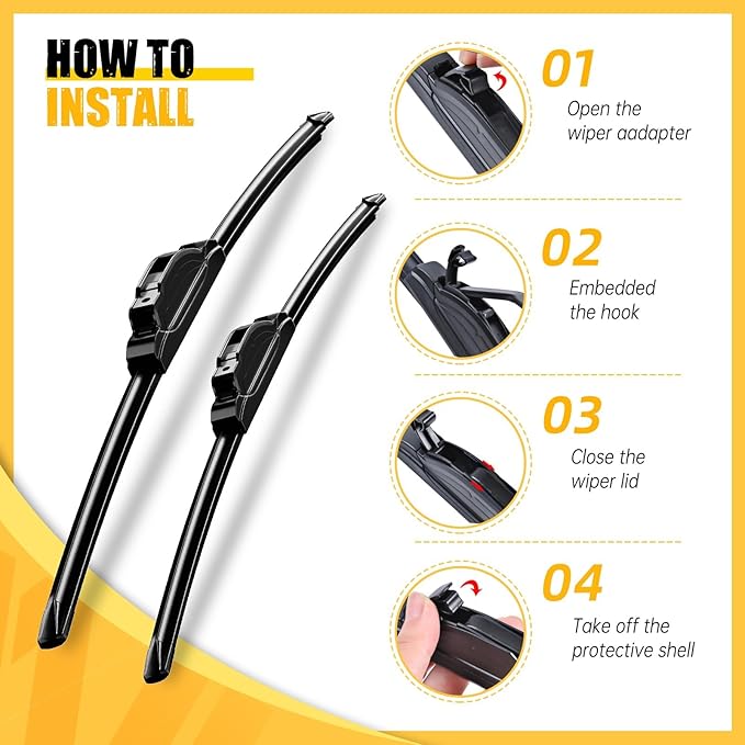 MIKKUPPA 24"+20"+11" Windshield Wiper Blades Replacement for 2011-2015 Kia Sorento, Front & Rear Wiper Blades Set, Durable Stable Quiet All Season (Pack of 3)