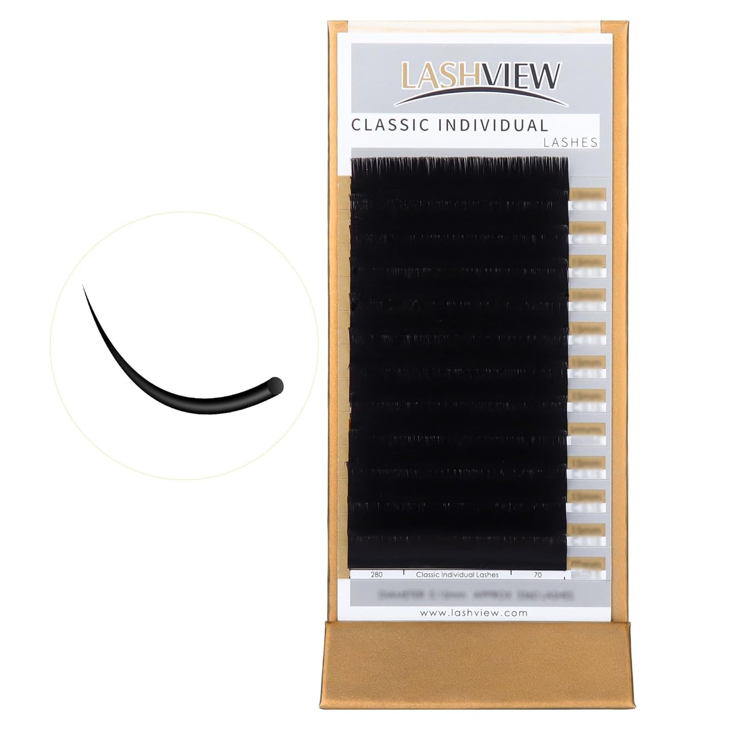 LASHVIEW D Curl 11mm Silk Mink Fake Eyelash Extensions 0.20 Thickness Natural Thick Lashes Semi-Permanent Individual Eyelashes Application for Professional Salon Use
