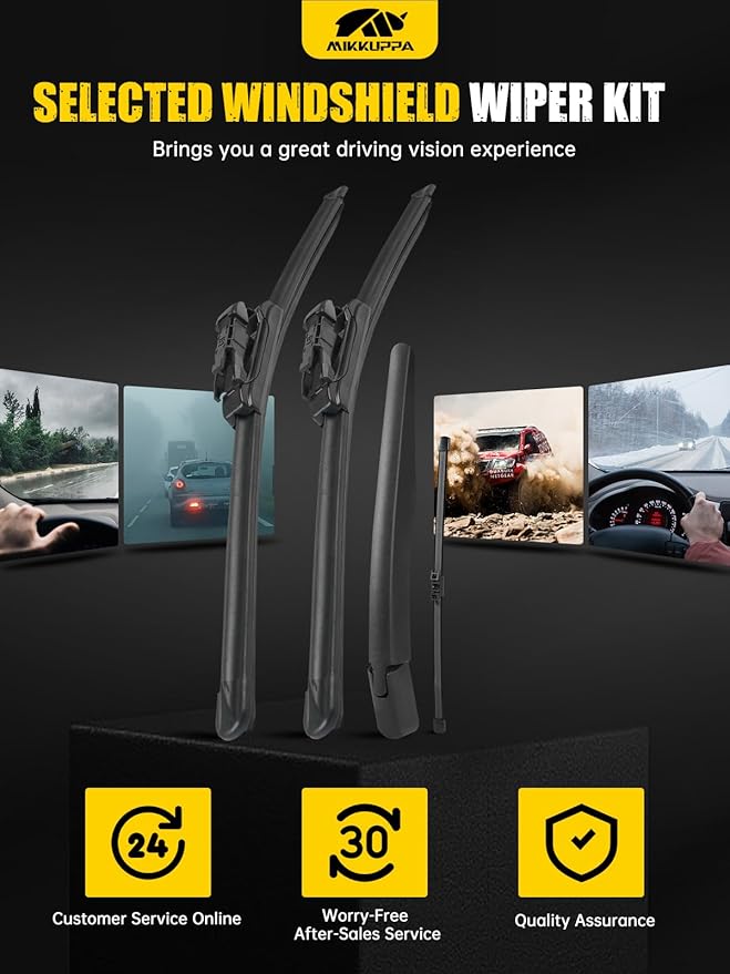 MIKKUPPA 28"/28"/13"/11" Windshield Wiper Blades Replacement for 2013-2019 Ford Escape - Original Factory Quality Front and Rear Wipers Blade Set for My Car - (Pack of 4)