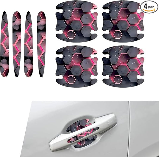 8 PCS Car Door Handle Scratch Protectors, Scratch-Proof Door Cup Protectors, Automotive Door Handle Paint Protective Film, Universal for Most Cars (Style 2)