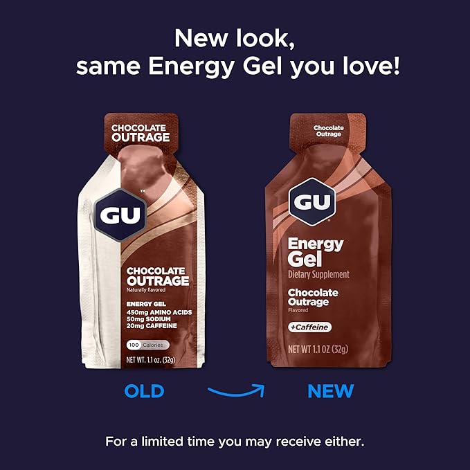 GU Energy Original Sports Nutrition Energy Gel, Vegan, Gluten-Free, Kosher, and Dairy-Free On-the-Go Energy for Any Workout, 24-Count, Strawberry Banana
