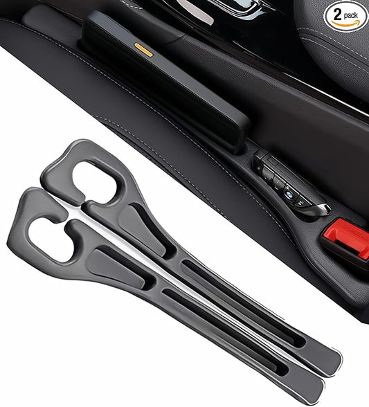 Car Seat Gap Filler, 2-Pack No Drop Seat Guard Universal Fit Car Seat Gap Plug Anti-Drop with Storage, Fill The Gap Between Seat and Console, Auto Accessories for SUV Truck Sedan