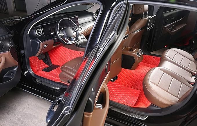 Custome Car Mats Accessories All Weather Floor mats Compatible with Automotive Floor Mats Passenger car mats (All Black Yellow)