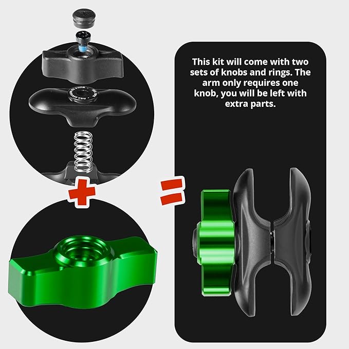 Tackform Link Vent Phone Mount Compatible with 2015-2020 Ford F-150, 2017-2021 Super Duty, 2018-2021 Expedition | Aluminum | Universal Magnetic Holder | 2" Arm | Green Knob | (NOT MAGSAFE Compatible)