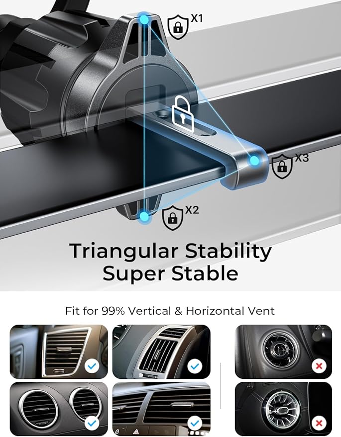 LISEN for MagSafe Car Phone Mount -2026 Strong Magnets Magnetic Phone Holders for Your Car Vent&Dash Magnet Cell Phones Holder Mount Car Accessories for Men Women fit iPhone 17 16 15 14 13 Kits