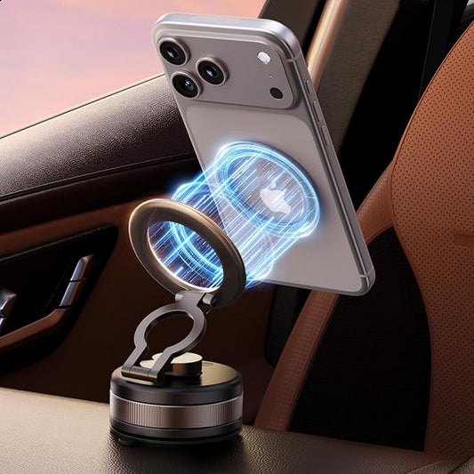 2026 Car Phone Holder for Magsafe [78+LBS Strongest Suction & 2400gf Magnetic] 360° Adjustable Car Suction Phone Mount, Phone Holders for Your Car for iPhone 17 Pro Max 16 15 14 13 12 Air Plus