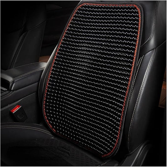 Car Seat Chair Back Cushion for Tesla Model 3 EV Sedan 2025, Wooden Beads Ventilate Mesh Lumbar Brace Strong Durable Relieve Fatigue Summer Interior Accessories,C-Backrest
