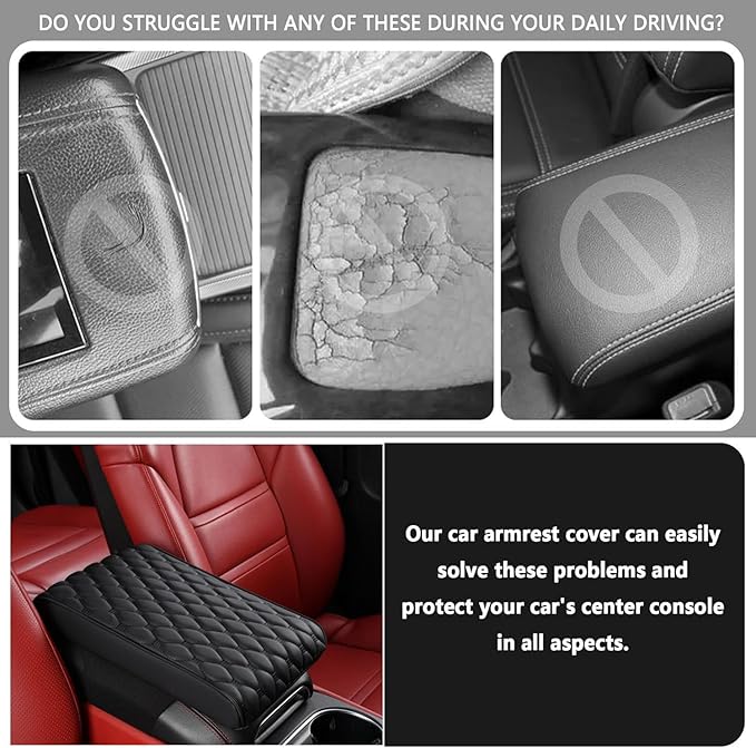 Auto Armrest Cushion Pads for Acura NSX(2001-2005) Accessories Car Centre Console Armrest Pad Durable Material and Easy to Clean-is Waterproof and Anti-Scratch