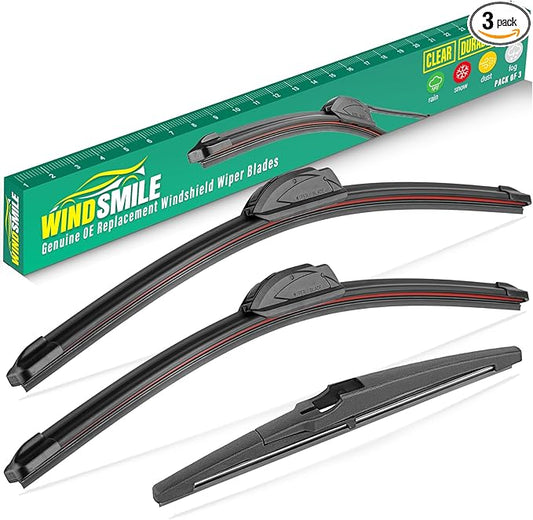 24" 14" 10" Windshield Wiper Blades Replacement for Chevy Chevrolet Spark 2016 2017 2018 2019 2020 2021 Premium All Weather Front Rear Wipers Set - OEM Quality (Pack of 3)
