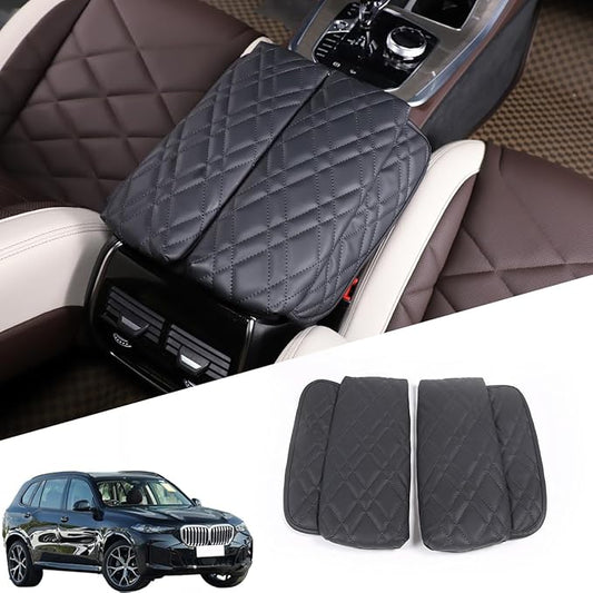 Car Center Console Pad for BMW X5 G05 X6 G06 X7 G07 2019-2023 Car Armrest Cover Leather Cushion Waterproof Car Armrest Seat Box Protector Accessories (Style B)