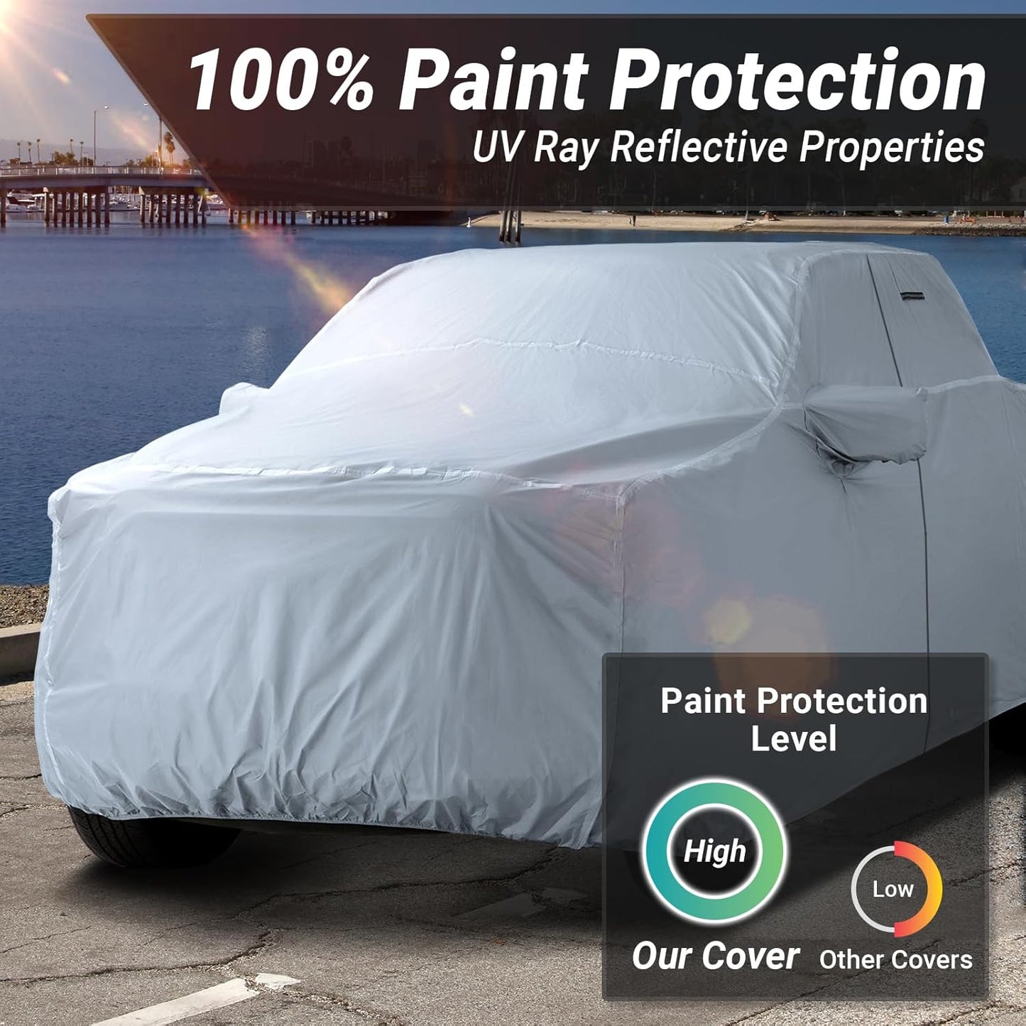 iCarCover Fits 1997-2004 Dakota Quad Cab, 5.3 ft Short Bed Dodge Truck Cover Automobiles Form-Fit Padded Full Exterior Waterproof Automobiles Protection Covers