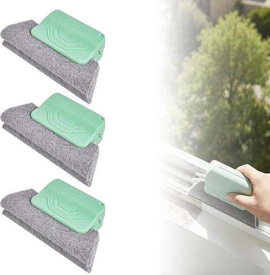 2026 New Magic Window Track Cleaner, Window Groove Cleaning Brush Tools Set, for Cleaning Tile Grout, Louver Blades, Car Air Conditioning Vents, and Narrow Gaps (3pcs Green)