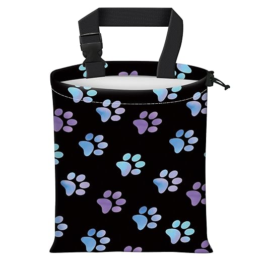 Car Trash Bag Large Hanging Can for Back of Seat, Cute Waterproof Car Garbage Bag for Vehicle, Travelling, Outdoor Cute Purple Paw