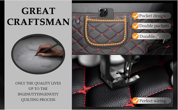 Yaruicar Custom Personalized Floor Mats for Cars Luxury Full Coverage All Car Floor Mats Anti-Slip Leather Car Mat Set Trucks & SUVs Trucks Automotive Floor Mats Liners (Pink)