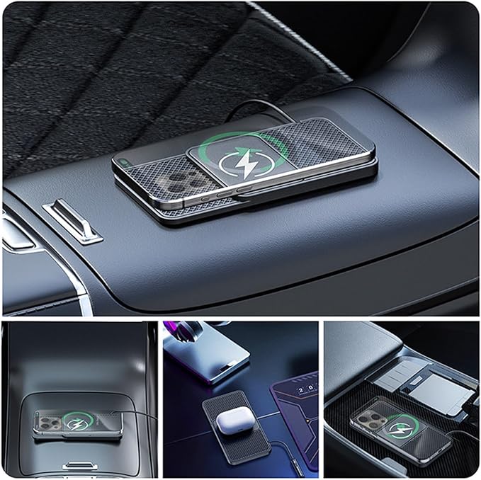 Wireless Car Phone Charger for Buick Encore Envision Enclave, Type C/USB 20W Fast Charging Pad, Non-Slip Charging Station for Travel Home Office Desk, Lightweight, USB