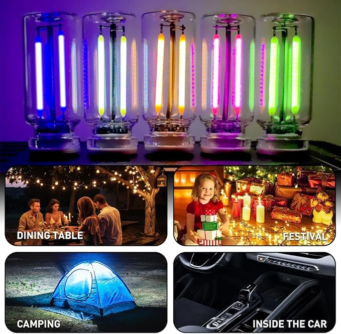 2Pcs Car USB Night Light, Touch Adjustment LED Ambient Lighting Plug in USB Automotive Night Lamps, Mini LED Bulb for Car, Camping, Holiday, Decoration, Bedroom, Party(Pink)