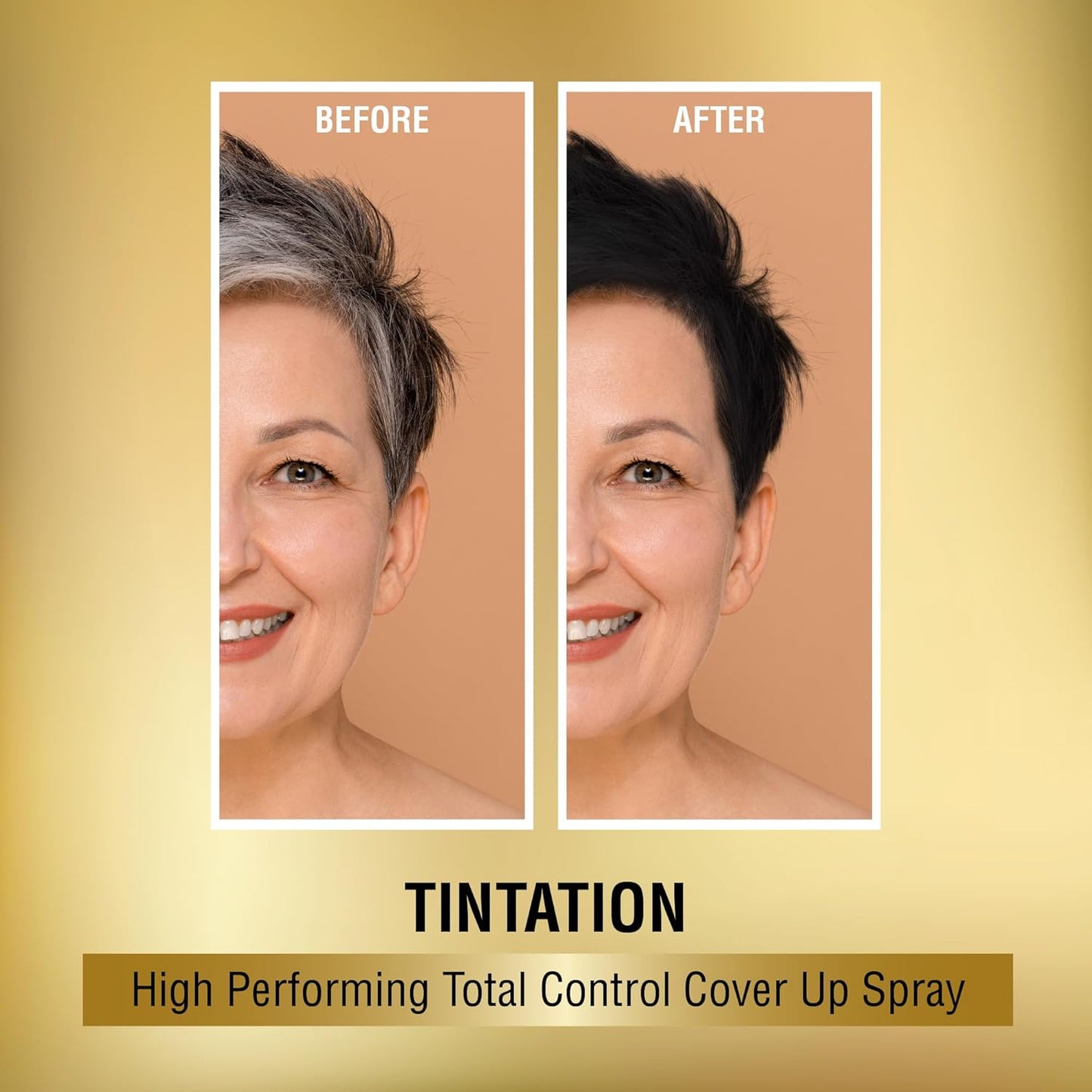 RED by Kiss 1.5OZ. Tintation Temporary Hair Color Spray, Instant Gray Root Cover Up, Water-Resistant, Smudge-Proof, Hairline & Barber Touch-Up, Quick Dry, Travel Size Spray (Jet Black)