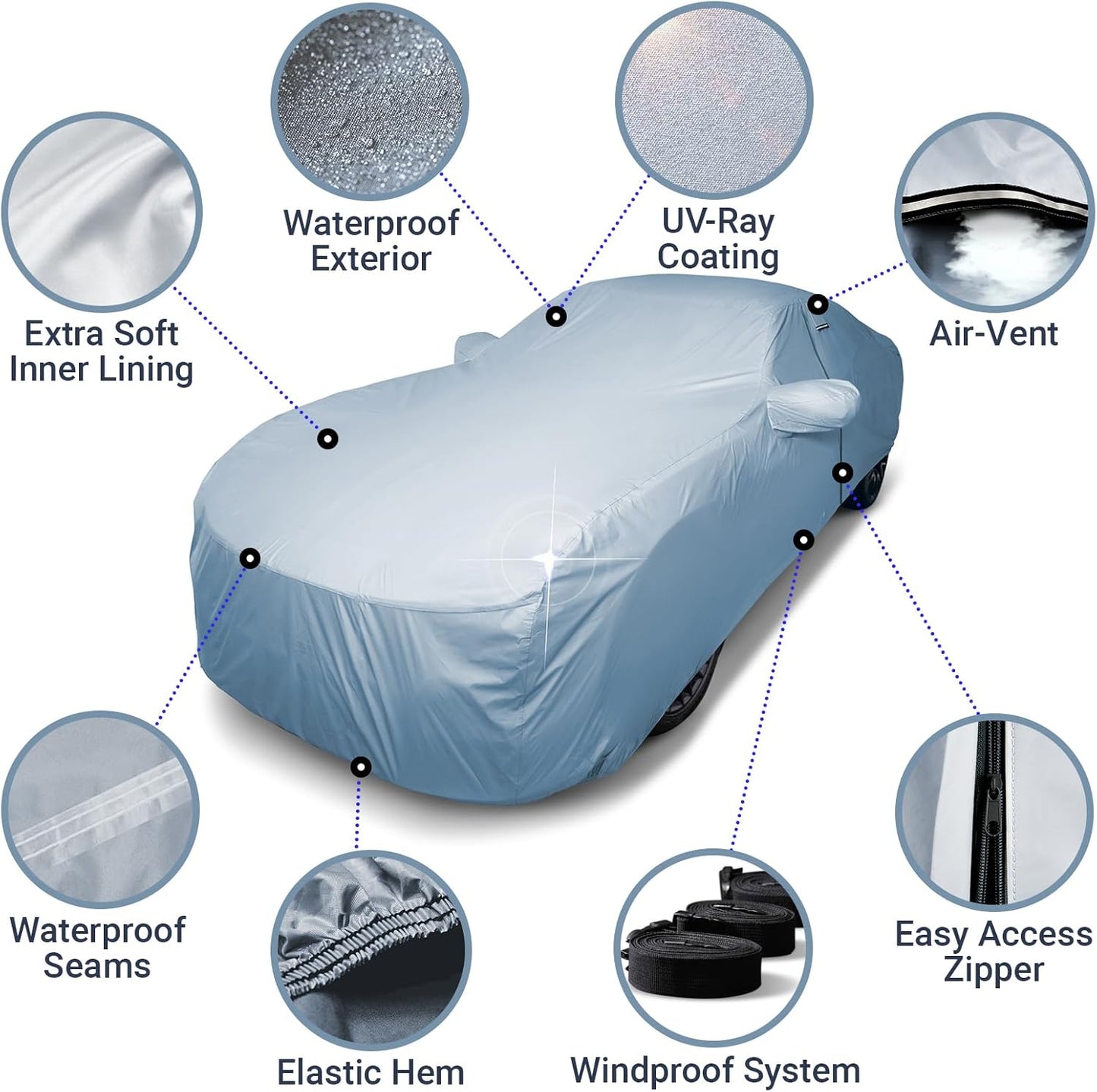 iCarCover Premium Car Cover for 1986-1991 Buick Skylark Heavy Duty Waterproof All-Weather Automobiles Custom Fit Indoor Outdoor UV Snow Protection Covers with Straps and Bag