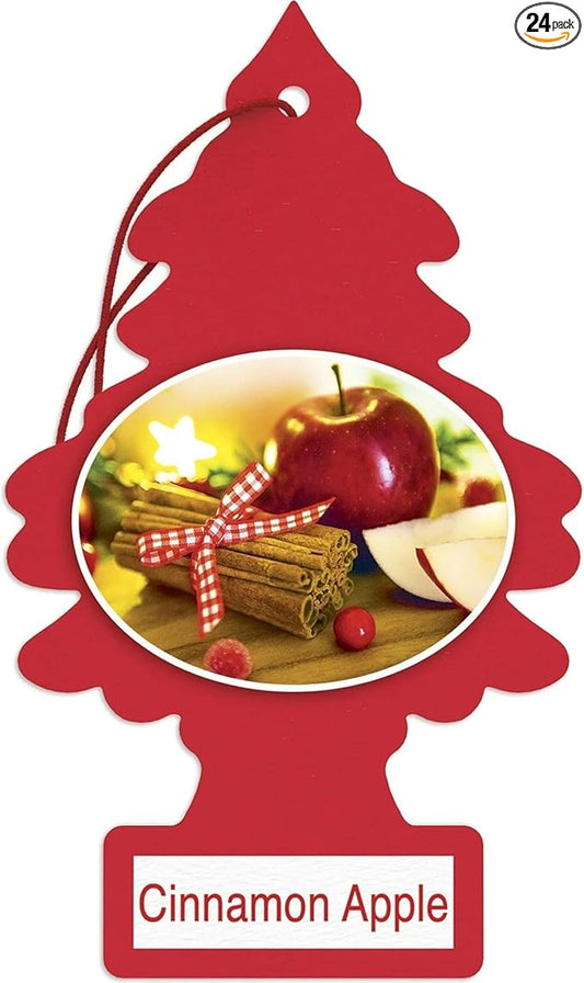 Car Freshner U1P10338 Little Trees Cinnamon Apple Air freshener, 24 Pack