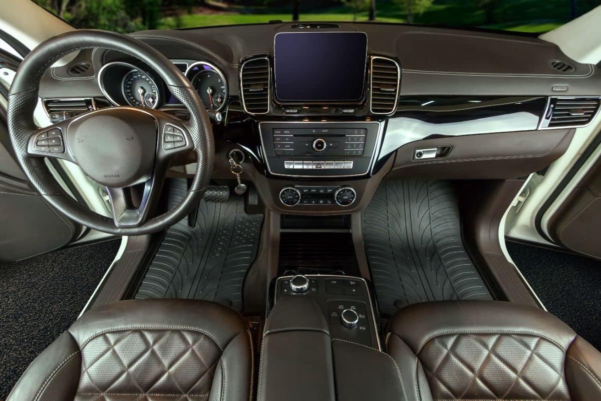 Gledring USA Custom Fit All-Weather Rubber Floor Mats Intended for Mercedes - Benz GLK 2010-2015, No Trimming Required, Tailored Custom Fit, Protects from Rain, Mud, & Snow