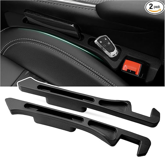 2PCS Car Seat Gap Filler Organizer with Deepened Storage Slots,2-in-1 Car Gap Seat Filler with Charging Opening for Avoiding Items Falling,Universal Cars Side Seats Gaps Fillers