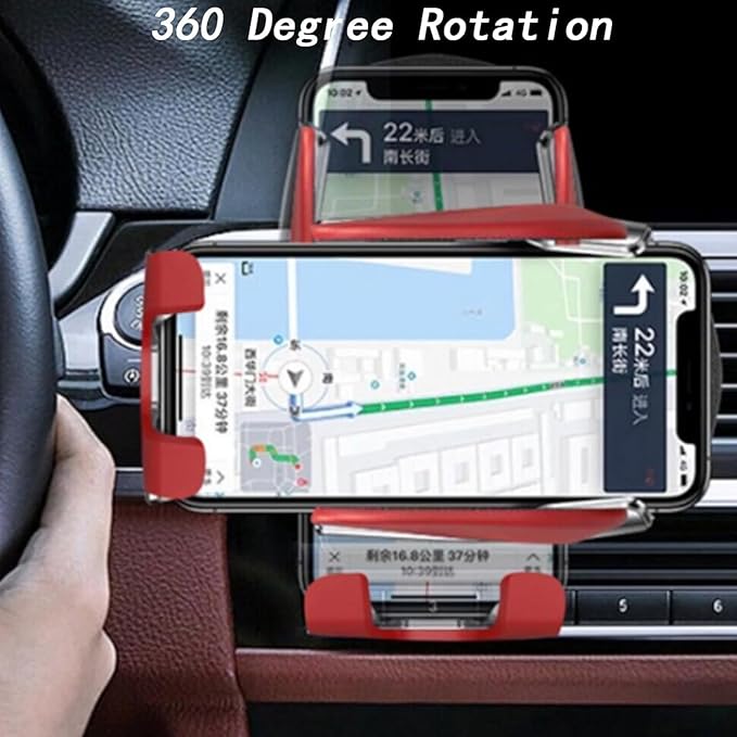 Smart Car Wireless Charger Phone Holder, Fashion Car Charger, Smart Sensor Car Wireless Charger, Automatic PhoneHolder forCar, for All Phone (Red)