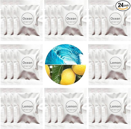 24 Pack Ocean & Lemon Car Air Freshener Refills, Car Air Vent Clip Freshener Replacement Pads, Solid Fragrance Scent Refill Tablets