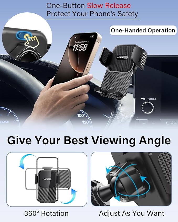 Phone Holder for 2022-2025 Chevrolet Chevy Silverado1500/GMC Sierra 1500 2500HD 3500HD Accessories 13.4-inch Screen Fixed Clip, Automobile Cradles Phone Mount, Cell Phone Base Not Block Air Vent