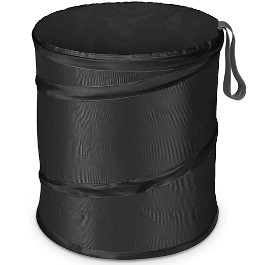 Car Trash Can, Large-Sized Pop-up Car Trash Bin, Collapsible Garbage Can, Trash Bag with Elastic Band Hanging, Double-Layer Washable Trash Can, Waste Basket with Velcro
