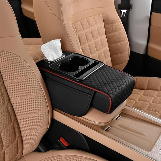 Car Armrest Cushion for Honda Civic 2012 2013 2014 2015, Leather Arm Rest Cover Center Console Armrest Pillow Armrest Storage Box Pad Multifunctional Accessories Interior Organizers